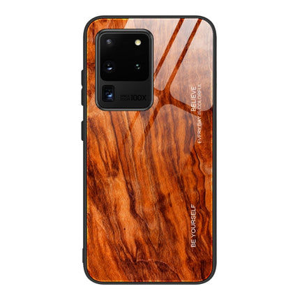 For Samsung Galaxy S20 Plus Wood Grain Glass Protective Case(M06)-garmade.com