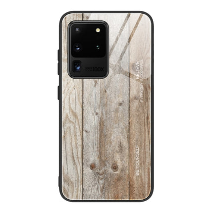 For Samsung Galaxy S20 Ultra Wood Grain Glass Protective Case(M04)-garmade.com