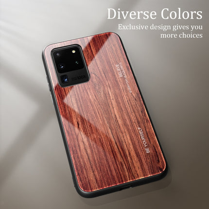 For Samsung Galaxy S20 Ultra Wood Grain Glass Protective Case(M05)-garmade.com