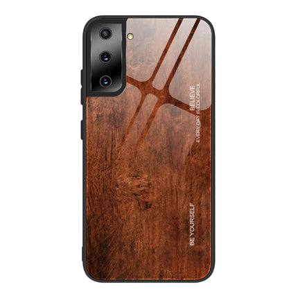 For Samsung Galaxy S21 5G Wood Grain Glass Protective Case(M02)-garmade.com