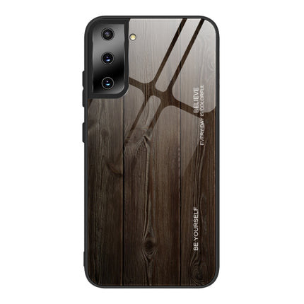 For Samsung Galaxy S21 Plus Wood Grain Glass Protective Case(M01)-garmade.com