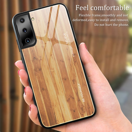 For Samsung Galaxy S21 Plus Wood Grain Glass Protective Case(M03)-garmade.com