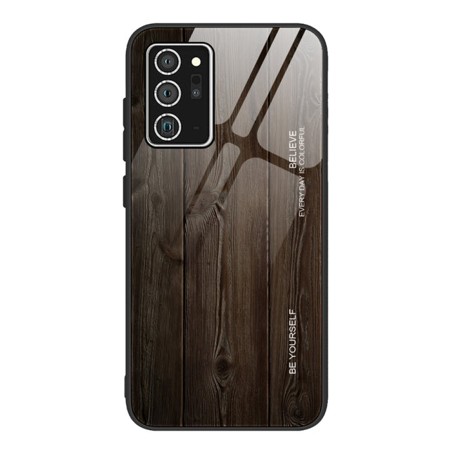 For Samsung Galaxy Note20 Wood Grain Glass Protective Case(M01)-garmade.com