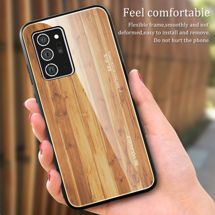 For Samsung Galaxy Note20 Wood Grain Glass Protective Case(M01)-garmade.com
