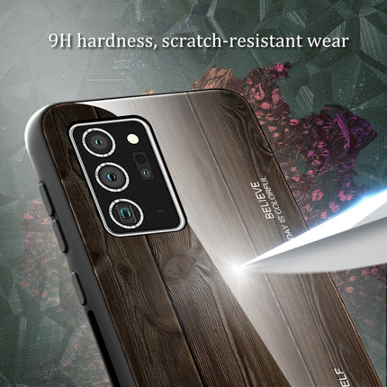 For Samsung Galaxy Note20 Wood Grain Glass Protective Case(M01)-garmade.com