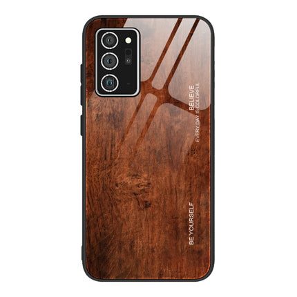 For Samsung Galaxy Note20 Wood Grain Glass Protective Case(M02)-garmade.com