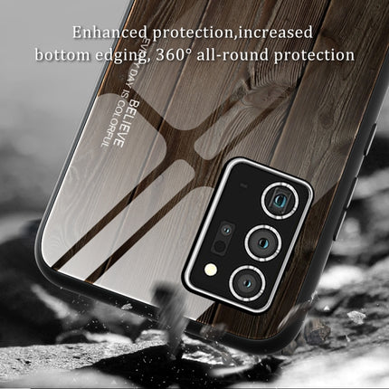 For Samsung Galaxy Note20 Wood Grain Glass Protective Case(M03)-garmade.com