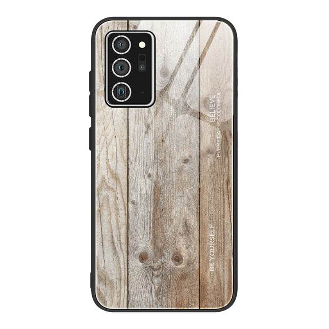 For Samsung Galaxy Note20 Wood Grain Glass Protective Case(M04)-garmade.com