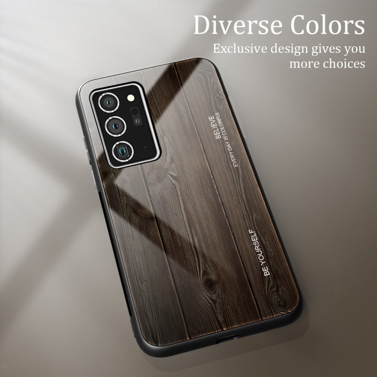 For Samsung Galaxy Note20 Ultra Wood Grain Glass Protective Case(M01)-garmade.com