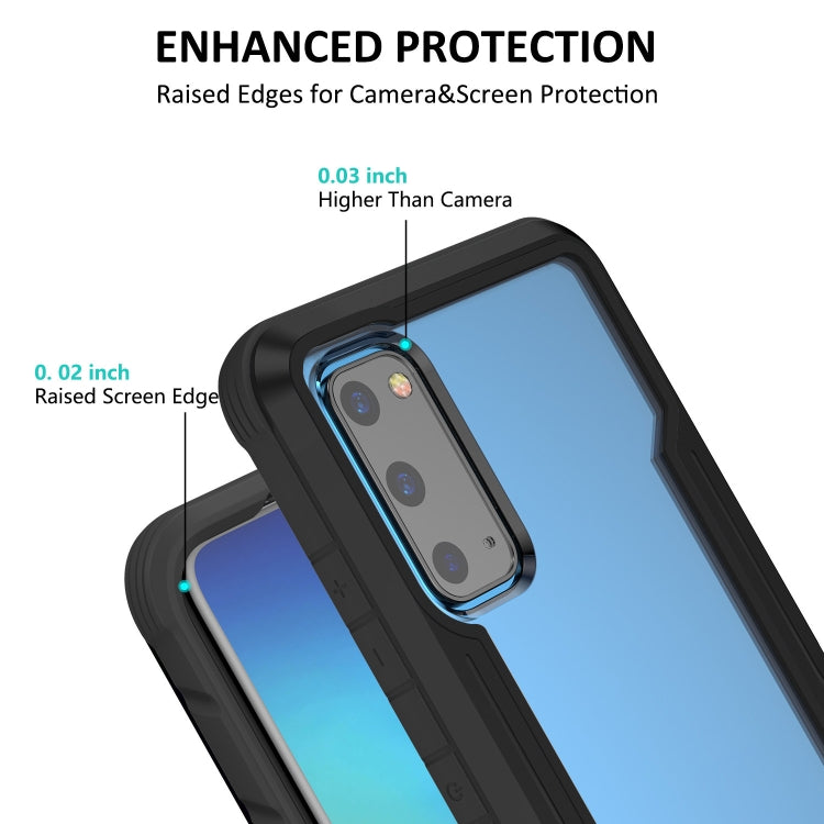 For Samsung Galaxy S20 iPAKY Thunder Series Aluminum Frame + TPU Bumper + Clear PC Shockproof Case(Black)-garmade.com