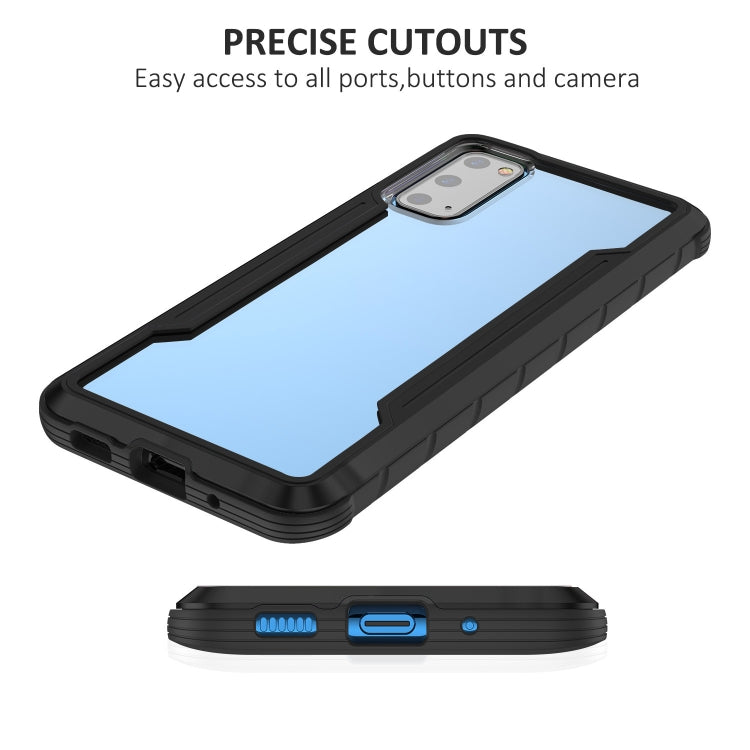 For Samsung Galaxy S20 iPAKY Thunder Series Aluminum Frame + TPU Bumper + Clear PC Shockproof Case(Black)-garmade.com