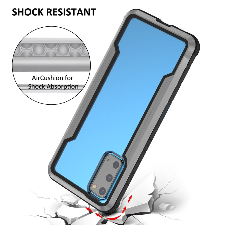 For Samsung Galaxy S20 iPAKY Thunder Series Aluminum Frame + TPU Bumper + Clear PC Shockproof Case(Black + Grey)-garmade.com