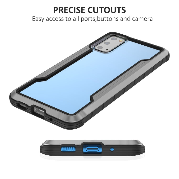 For Samsung Galaxy S20 iPAKY Thunder Series Aluminum Frame + TPU Bumper + Clear PC Shockproof Case(Black + Grey)-garmade.com