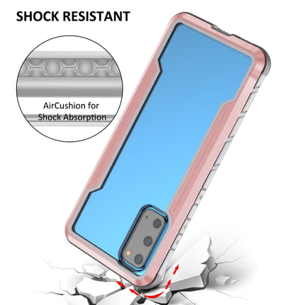 For Samsung Galaxy S20 iPAKY Thunder Series Aluminum Frame + TPU Bumper + Clear PC Shockproof Case(Rose Gold)-garmade.com