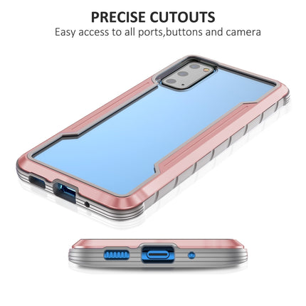 For Samsung Galaxy S20 iPAKY Thunder Series Aluminum Frame + TPU Bumper + Clear PC Shockproof Case(Rose Gold)-garmade.com