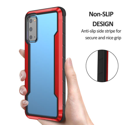 For Samsung Galaxy S20 Plus iPAKY Thunder Series Aluminum Frame + TPU Bumper + Clear PC Shockproof Case(Black + Red)-garmade.com