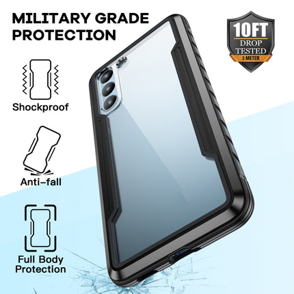 For Samsung Galaxy S21 5G iPAKY Thunder Series Aluminum Frame + TPU Bumper + Clear PC Shockproof Case(Black)-garmade.com