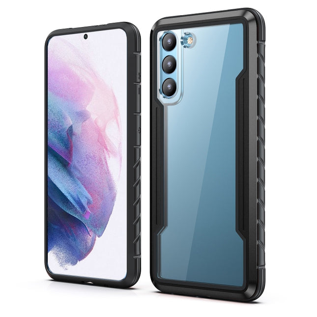 For Samsung Galaxy S21+ 5G iPAKY Thunder Series Aluminum Frame + TPU Bumper + Clear PC Shockproof Case(Black)-garmade.com