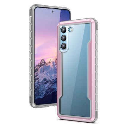 For Samsung Galaxy S21+ 5G iPAKY Thunder Series Aluminum Frame + TPU Bumper + Clear PC Shockproof Case(Rose Gold)-garmade.com