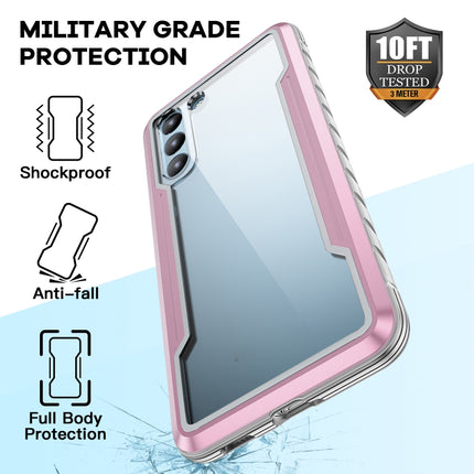 For Samsung Galaxy S21+ 5G iPAKY Thunder Series Aluminum Frame + TPU Bumper + Clear PC Shockproof Case(Rose Gold)-garmade.com