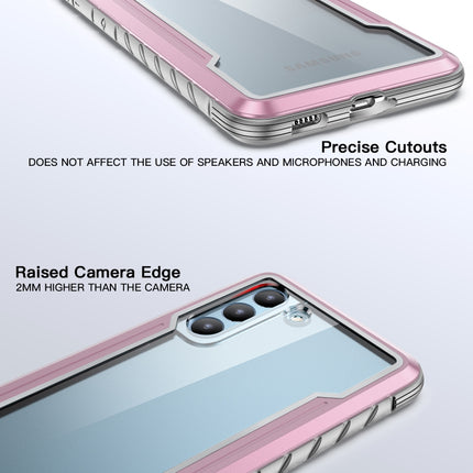 For Samsung Galaxy S21+ 5G iPAKY Thunder Series Aluminum Frame + TPU Bumper + Clear PC Shockproof Case(Rose Gold)-garmade.com