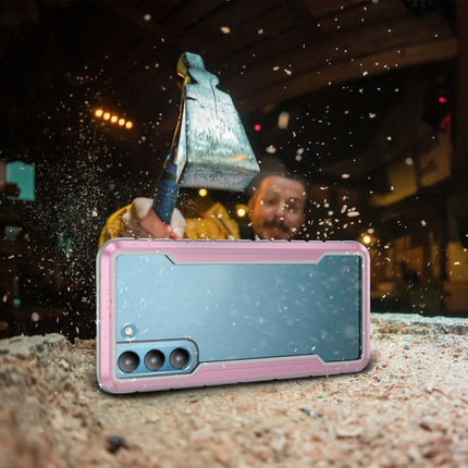 For Samsung Galaxy S21+ 5G iPAKY Thunder Series Aluminum Frame + TPU Bumper + Clear PC Shockproof Case(Rose Gold)-garmade.com