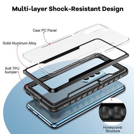 For Samsung Galaxy S21 Ultra 5G iPAKY Thunder Series Aluminum Frame + TPU Bumper + Clear PC Shockproof Case(Black)-garmade.com