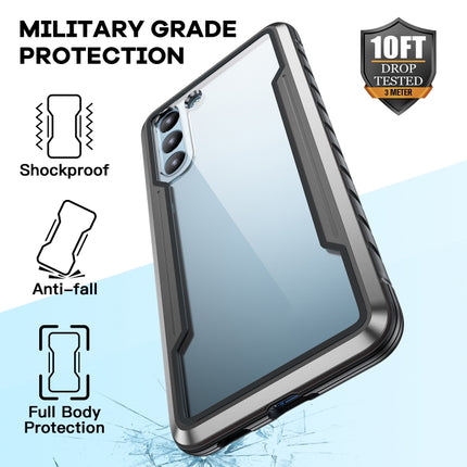 For Samsung Galaxy S21 Ultra 5G iPAKY Thunder Series Aluminum Frame + TPU Bumper + Clear PC Shockproof Case(Black + Grey)-garmade.com