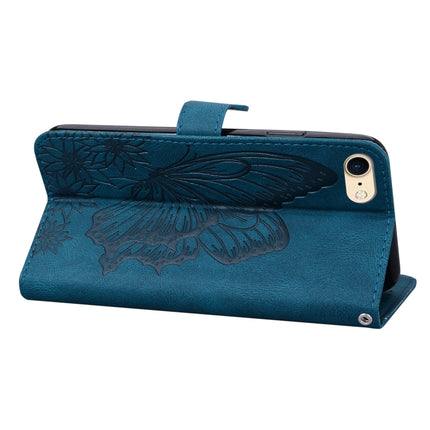 Retro Skin Feel Butterflies Embossing Horizontal Flip Leather Case with Holder & Card Slots & Wallet For iPhone 6 / 6s(Blue)-garmade.com