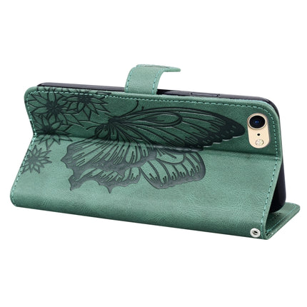 Retro Skin Feel Butterflies Embossing Horizontal Flip Leather Case with Holder & Card Slots & Wallet For iPhone 6 / 6s(Green)-garmade.com