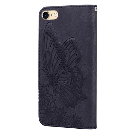 Retro Skin Feel Butterflies Embossing Horizontal Flip Leather Case with Holder & Card Slots & Wallet For iPhone 6 / 6s(Black)-garmade.com