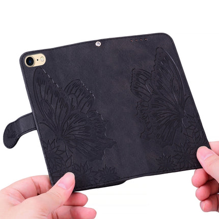 Retro Skin Feel Butterflies Embossing Horizontal Flip Leather Case with Holder & Card Slots & Wallet For iPhone 6 / 6s(Black)-garmade.com