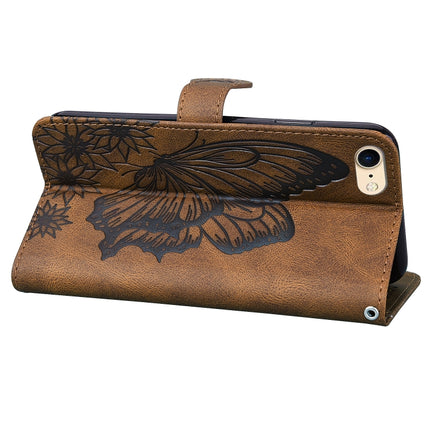 Retro Skin Feel Butterflies Embossing Horizontal Flip Leather Case with Holder & Card Slots & Wallet For iPhone 6 / 6s(Brown)-garmade.com