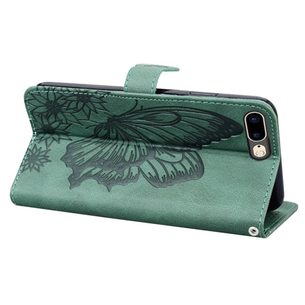Retro Skin Feel Butterflies Embossing Horizontal Flip Leather Case with Holder & Card Slots & Wallet For iPhone 6 Plus / 6s Plus(Green)-garmade.com