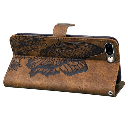 Retro Skin Feel Butterflies Embossing Horizontal Flip Leather Case with Holder & Card Slots & Wallet For iPhone 6 Plus / 6s Plus(Brown)-garmade.com