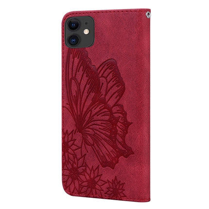 Retro Skin Feel Butterflies Embossing Horizontal Flip Leather Case with Holder & Card Slots & Wallet For iPhone 11(Red)-garmade.com