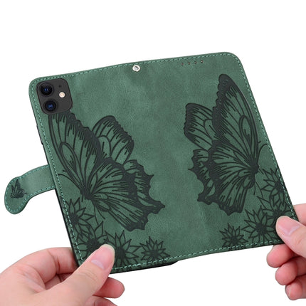 Retro Skin Feel Butterflies Embossing Horizontal Flip Leather Case with Holder & Card Slots & Wallet For iPhone 11(Green)-garmade.com