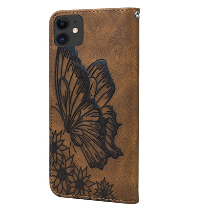Retro Skin Feel Butterflies Embossing Horizontal Flip Leather Case with Holder & Card Slots & Wallet For iPhone 11(Brown)-garmade.com