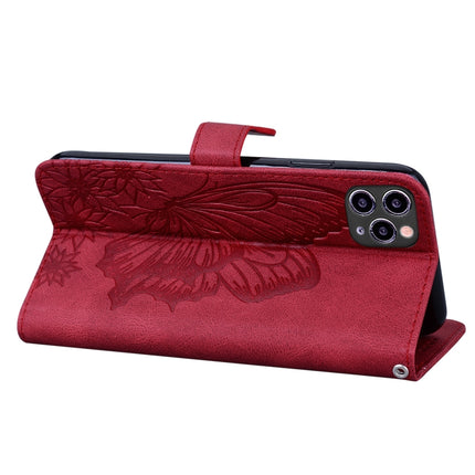 Retro Skin Feel Butterflies Embossing Horizontal Flip Leather Case with Holder & Card Slots & Wallet For iPhone 11 Pro(Red)-garmade.com