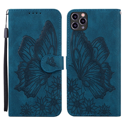 Retro Skin Feel Butterflies Embossing Horizontal Flip Leather Case with Holder & Card Slots & Wallet For iPhone 11 Pro(Blue)-garmade.com