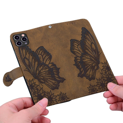 Retro Skin Feel Butterflies Embossing Horizontal Flip Leather Case with Holder & Card Slots & Wallet For iPhone 11 Pro(Brown)-garmade.com