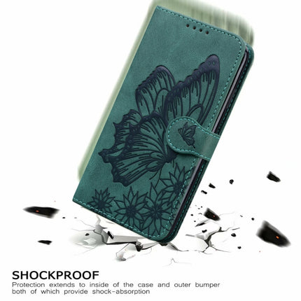 Retro Skin Feel Butterflies Embossing Horizontal Flip Leather Case with Holder & Card Slots & Wallet (Green)-garmade.com
