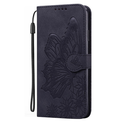 Retro Skin Feel Butterflies Embossing Horizontal Flip Leather Case with Holder & Card Slots & Wallet (Black)-garmade.com