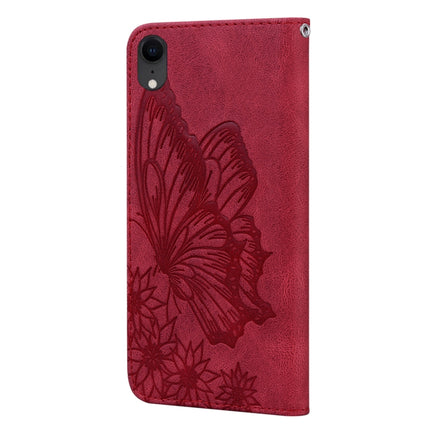 Retro Skin Feel Butterflies Embossing Horizontal Flip Leather Case with Holder & Card Slots & Wallet For iPhone XR(Red)-garmade.com