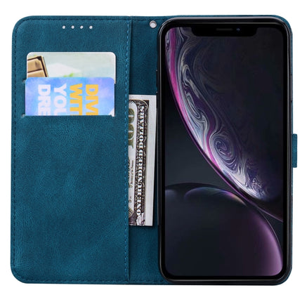 Retro Skin Feel Butterflies Embossing Horizontal Flip Leather Case with Holder & Card Slots & Wallet For iPhone XR(Blue)-garmade.com
