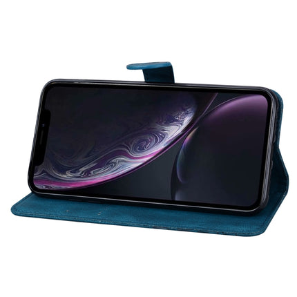 Retro Skin Feel Butterflies Embossing Horizontal Flip Leather Case with Holder & Card Slots & Wallet For iPhone XR(Blue)-garmade.com