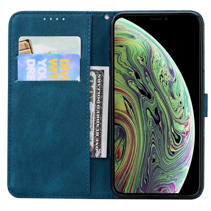 Retro Skin Feel Butterflies Embossing Horizontal Flip Leather Case with Holder & Card Slots & Wallet For iPhone XS Max(Blue)-garmade.com