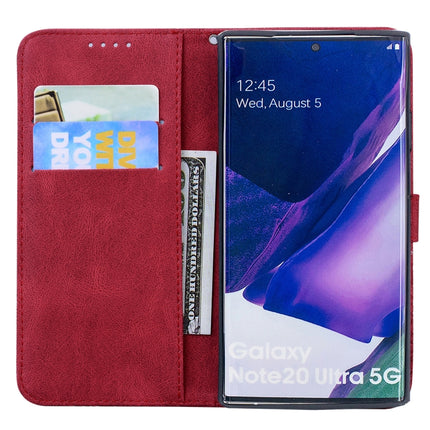 For Samsung Galaxy Note20 Ultra Retro Skin Feel Butterflies Embossing Horizontal Flip Leather Case with Holder & Card Slots & Wallet(Red)-garmade.com