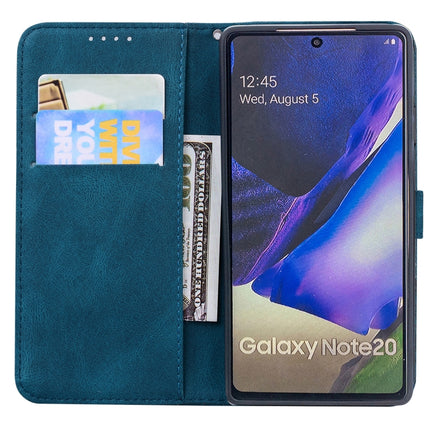 For Samsung Galaxy Note20 Retro Skin Feel Butterflies Embossing Horizontal Flip Leather Case with Holder & Card Slots & Wallet(Blue)-garmade.com