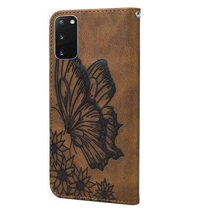 For Samsung Galaxy S20 Retro Skin Feel Butterflies Embossing Horizontal Flip Leather Case with Holder & Card Slots & Wallet(Brown)-garmade.com